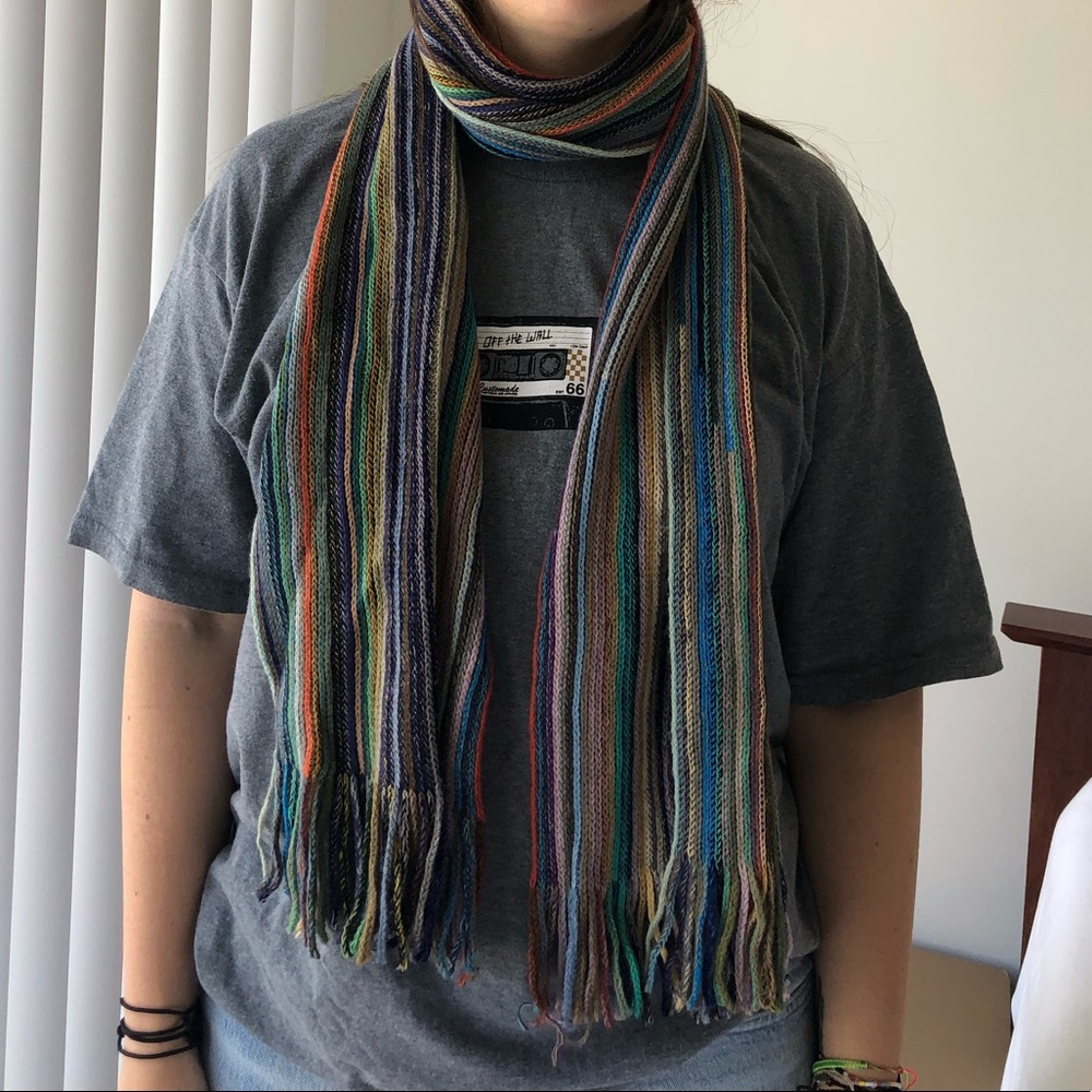 multicolor knit scarf